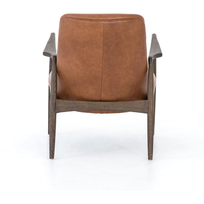 Braden Chair by Four Hands. Made from top grain leather, solid oak, 100% polyester in a modern style.