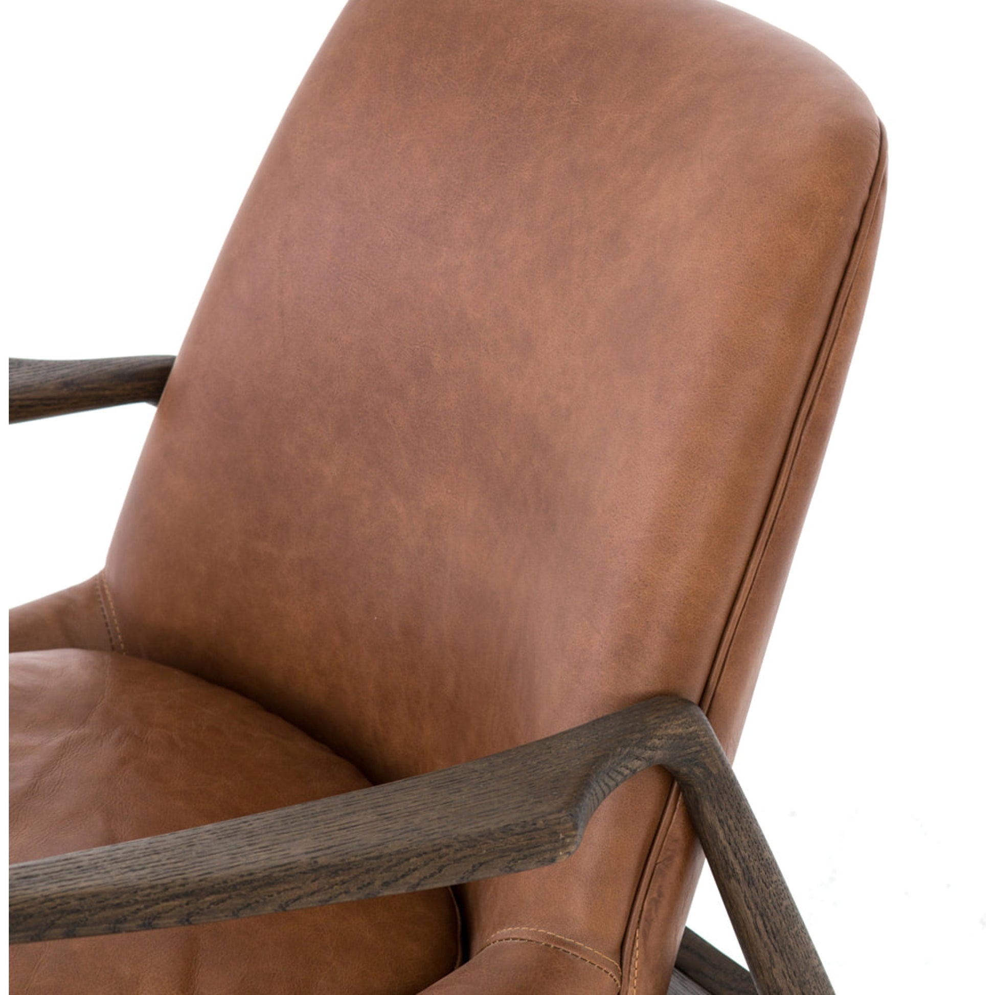 Braden Chair by Four Hands. Made from top grain leather, solid oak, 100% polyester in a modern style.
