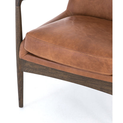 Braden Chair by Four Hands. Made from top grain leather, solid oak, 100% polyester in a modern style.