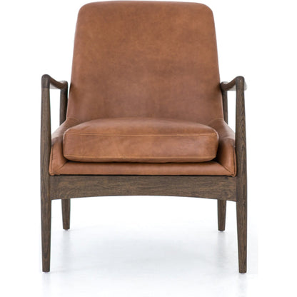 Braden Chair by Four Hands. Made from top grain leather, solid oak, 100% polyester in a modern style.