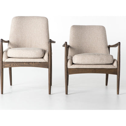 Braden Chair by Four Hands. Made from top grain leather, solid oak, 100% polyester in a modern style.