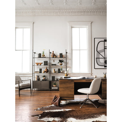 Braden Chair by Four Hands. Made from top grain leather, solid oak, 100% polyester in a modern style.