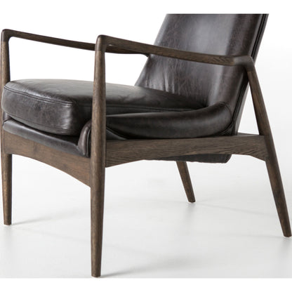 Braden Chair by Four Hands. Made from top grain leather, solid oak, 100% polyester in a modern style.