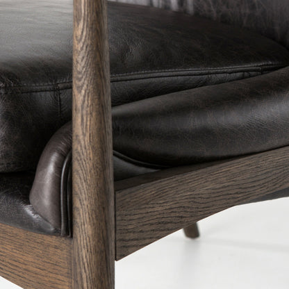 Braden Chair by Four Hands. Made from top grain leather, solid oak, 100% polyester in a modern style.