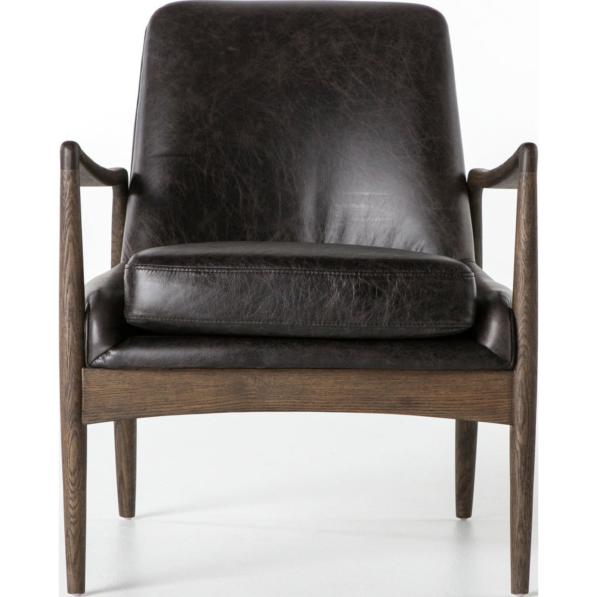 Braden Chair by Four Hands. Made from top grain leather, solid oak, 100% polyester in a modern style.