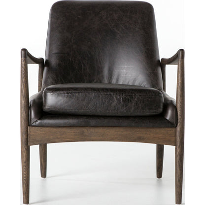 Braden Chair by Four Hands. Made from top grain leather, solid oak, 100% polyester in a modern style.