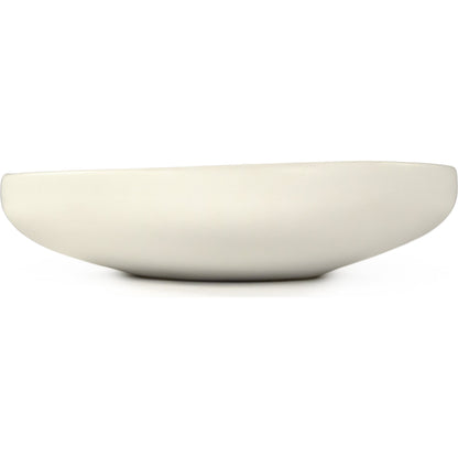 Atomic Platter by Zentique in matte white and ceramic. Made from ceramic in a coastal style.