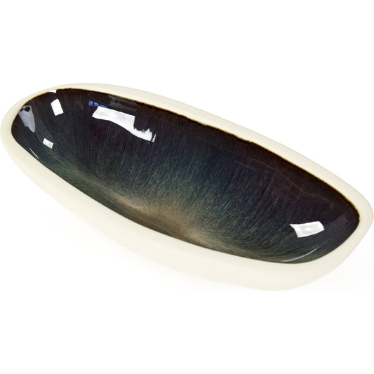 Atomic Boat Platter by Zentique in matte white and ceramic. Made from ceramic in a eclectic & global style.