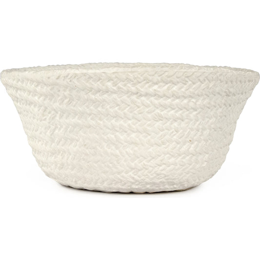 White Cross Weave Bowl by Zentique in matte white and ceramic. Made from ceramic in a cottage & farmhouse style.