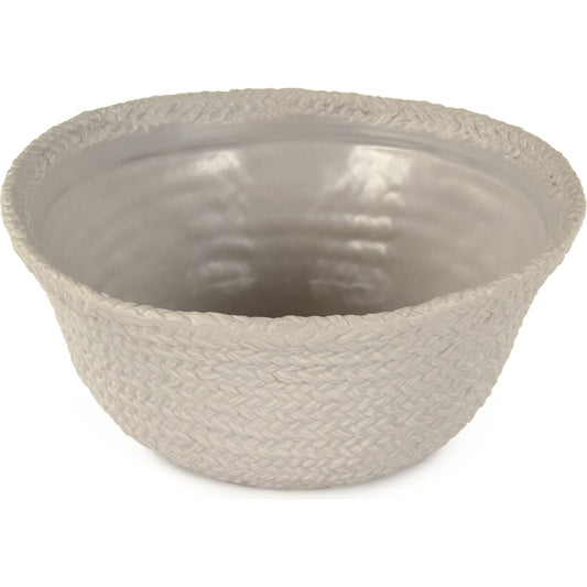 Cross Weave Bowl by Zentique in matte cool grey and ceramic. Made from ceramic in a cottage & farmhouse style.