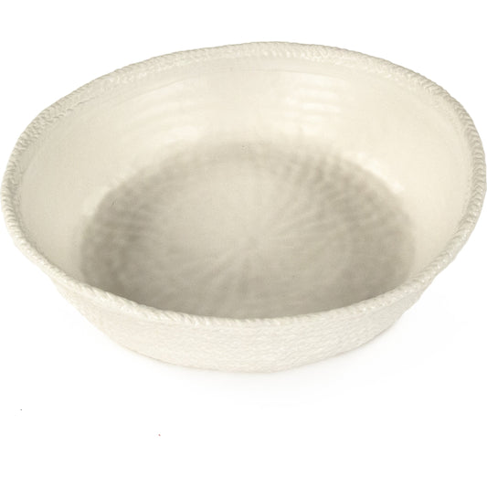 White Cross Weave Bowl by Zentique in matte white and ceramic. Made from ceramic in a cottage & farmhouse style.
