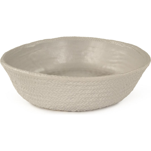 Cross Weave Bowl by Zentique in matte cool grey and ceramic. Made from ceramic in a cottage & farmhouse style.