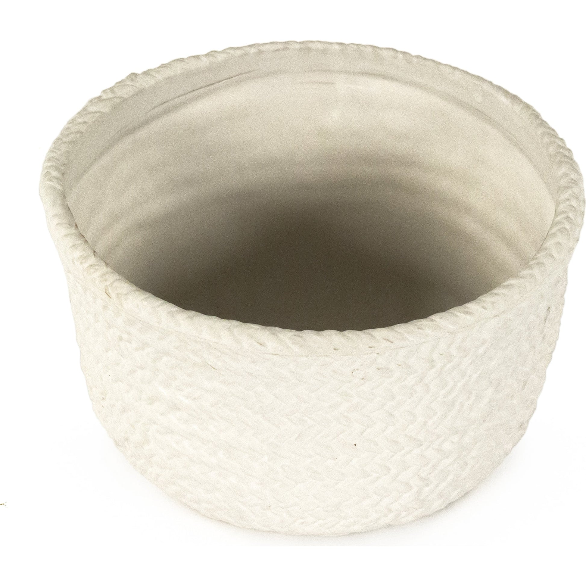 White Cross Weave Deep Dish Small by Zentique in matte white. Made from ceramic in a cottage & farmhouse style.