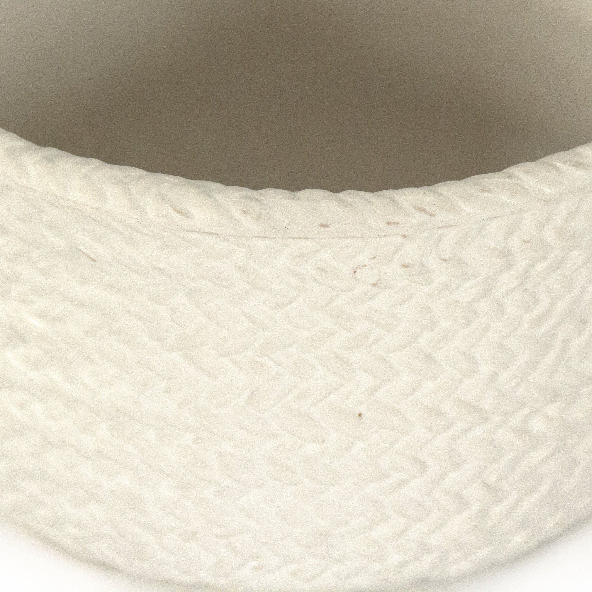 White Cross Weave Deep Dish Small by Zentique in matte white. Made from ceramic in a cottage & farmhouse style.