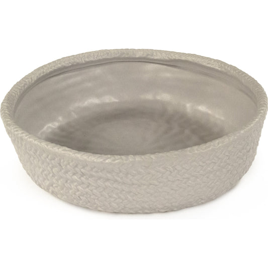 Cross Weave Deep Dish by Zentique in matte cool grey and ceramic. Made from ceramic in a cottage & farmhouse style.