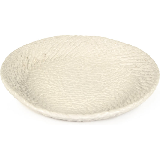 White Cross Weave Platter by Zentique in matte white and ceramic. Made from ceramic in a cottage & farmhouse style.