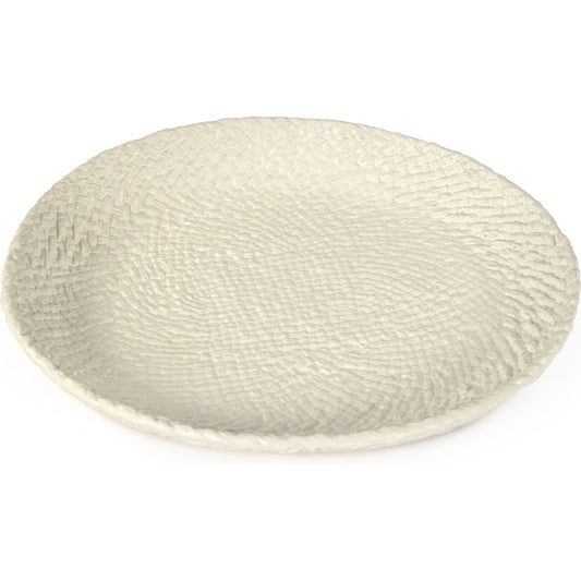 White Cross Weave Platter by Zentique in matte white and ceramic. Made from ceramic in a cottage & farmhouse style.