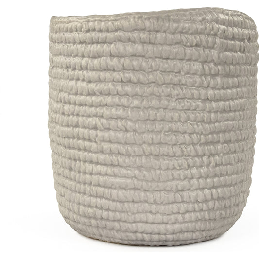 Cross Weave Vase by Zentique in matte cool grey and ceramic. Made from ceramic in a cottage & farmhouse style.