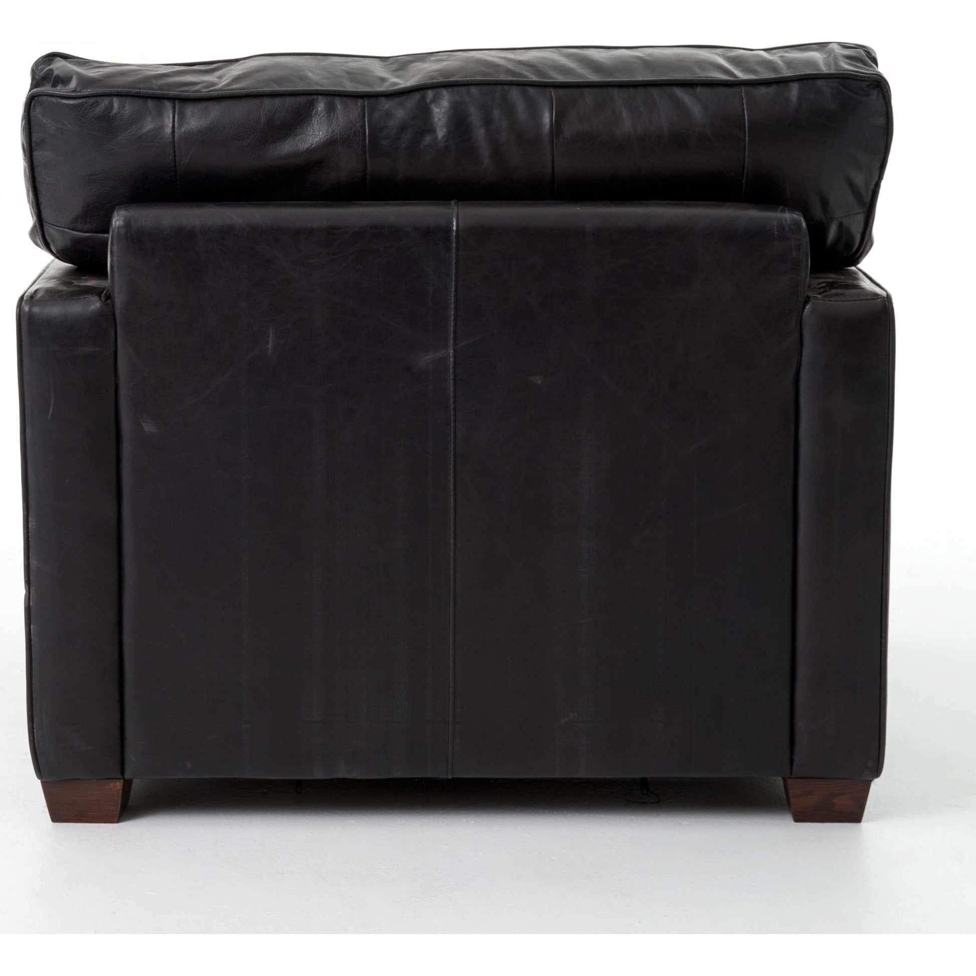 Larkin Club Chair by Four Hands in cigar and antique oak, antique brass nailhead. Made from top grain leather, solid ash, iron in a modern style.