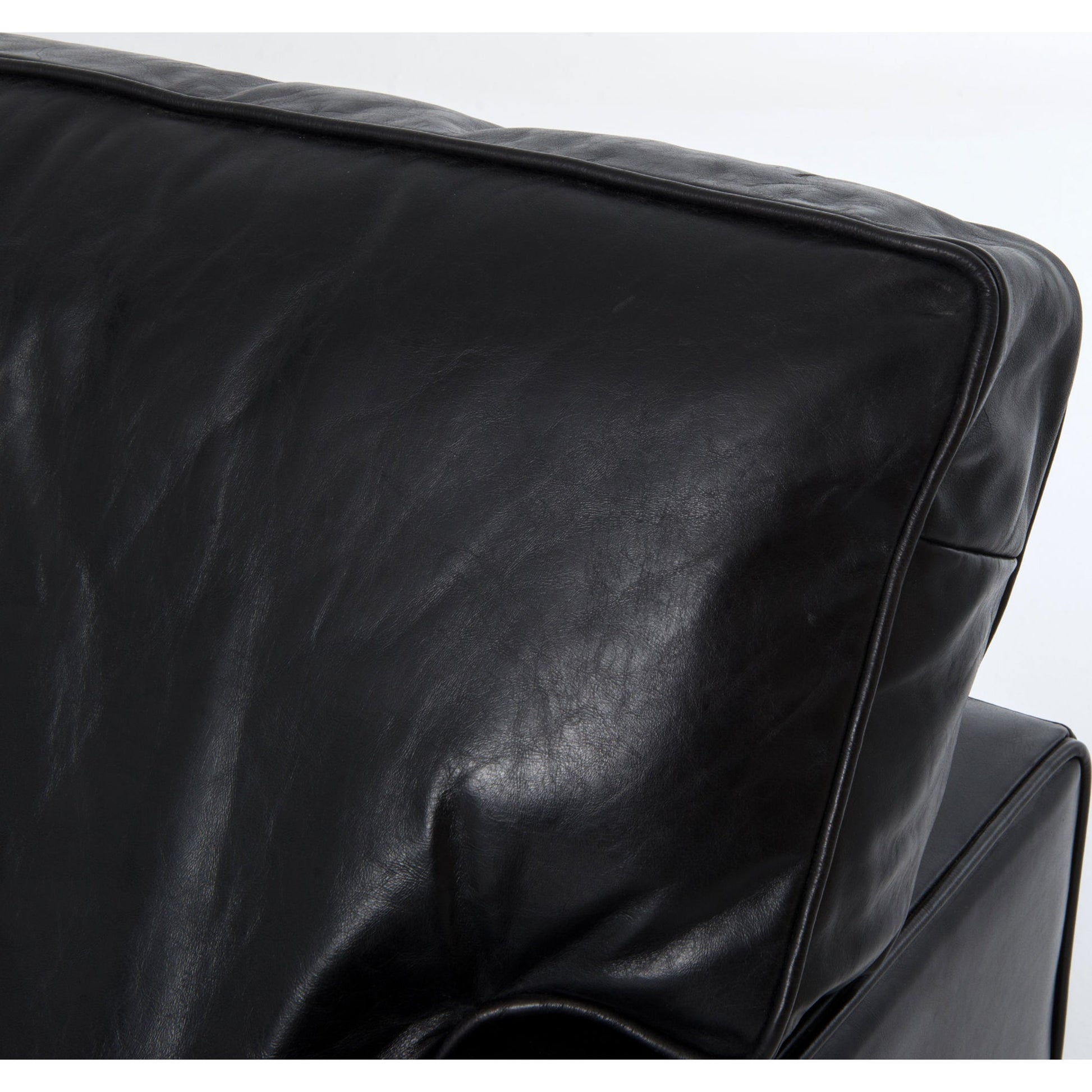 Larkin Sofa by Four Hands in cigar, antique oak, antique brass nailhead. Made from top grain leather, solid ash, iron in a modern style.