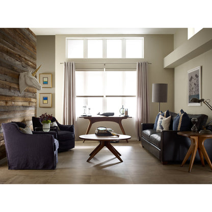 Larkin Sofa by Four Hands in cigar, antique oak, antique brass nailhead. Made from top grain leather, solid ash, iron in a modern style.