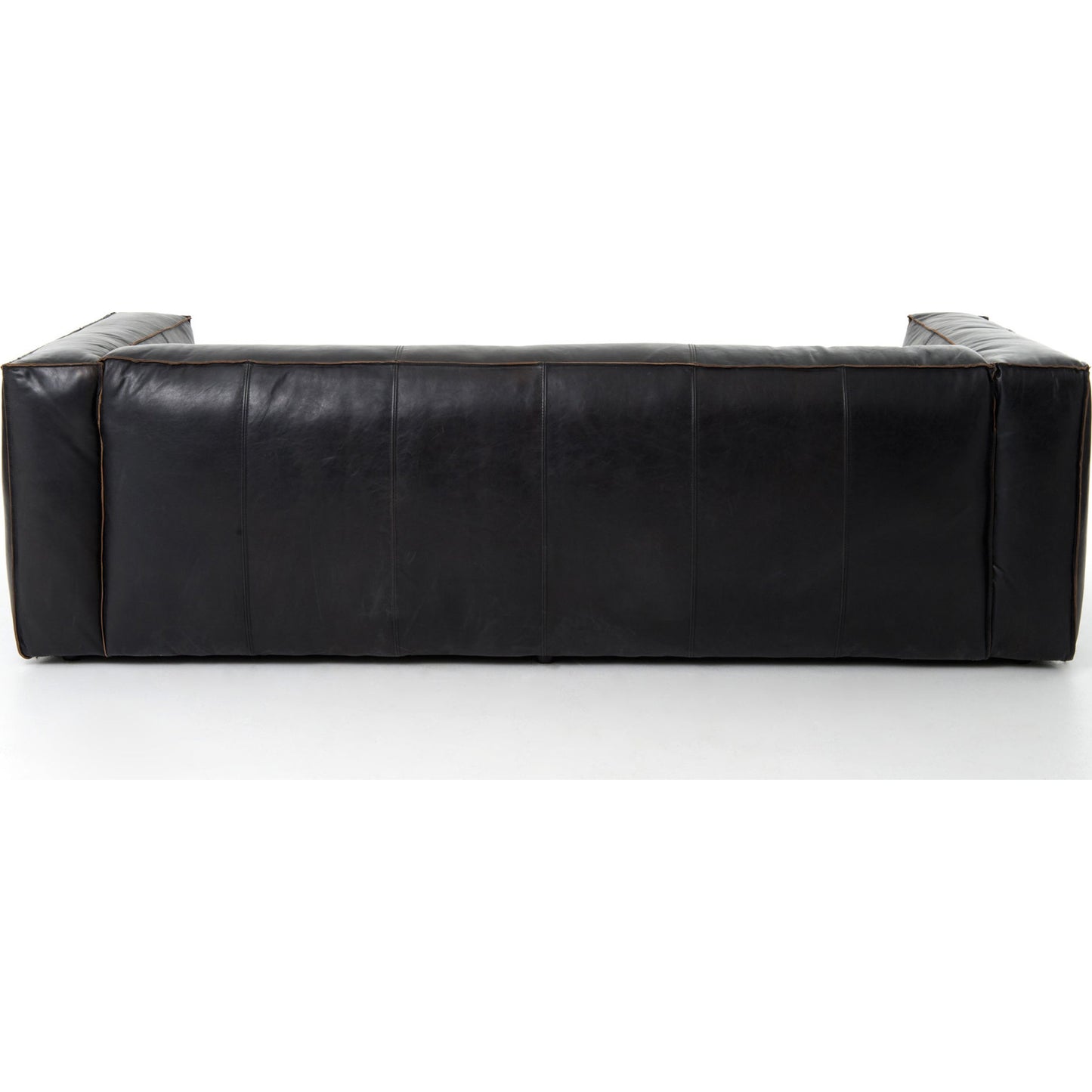 002 S-279451 | Additional Silo | Nolita Reverse Stitch Sofa by Four Hands in rider black. Made from top grain leather, solid ash, 100% polyester in a modern style.