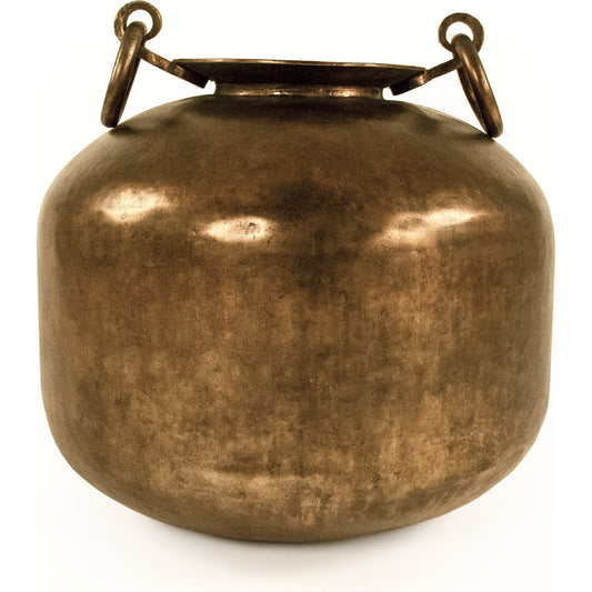 Metal Vase with Handles by Zentique in distressed bronze and metal. Made from metal in a eclectic & global style.