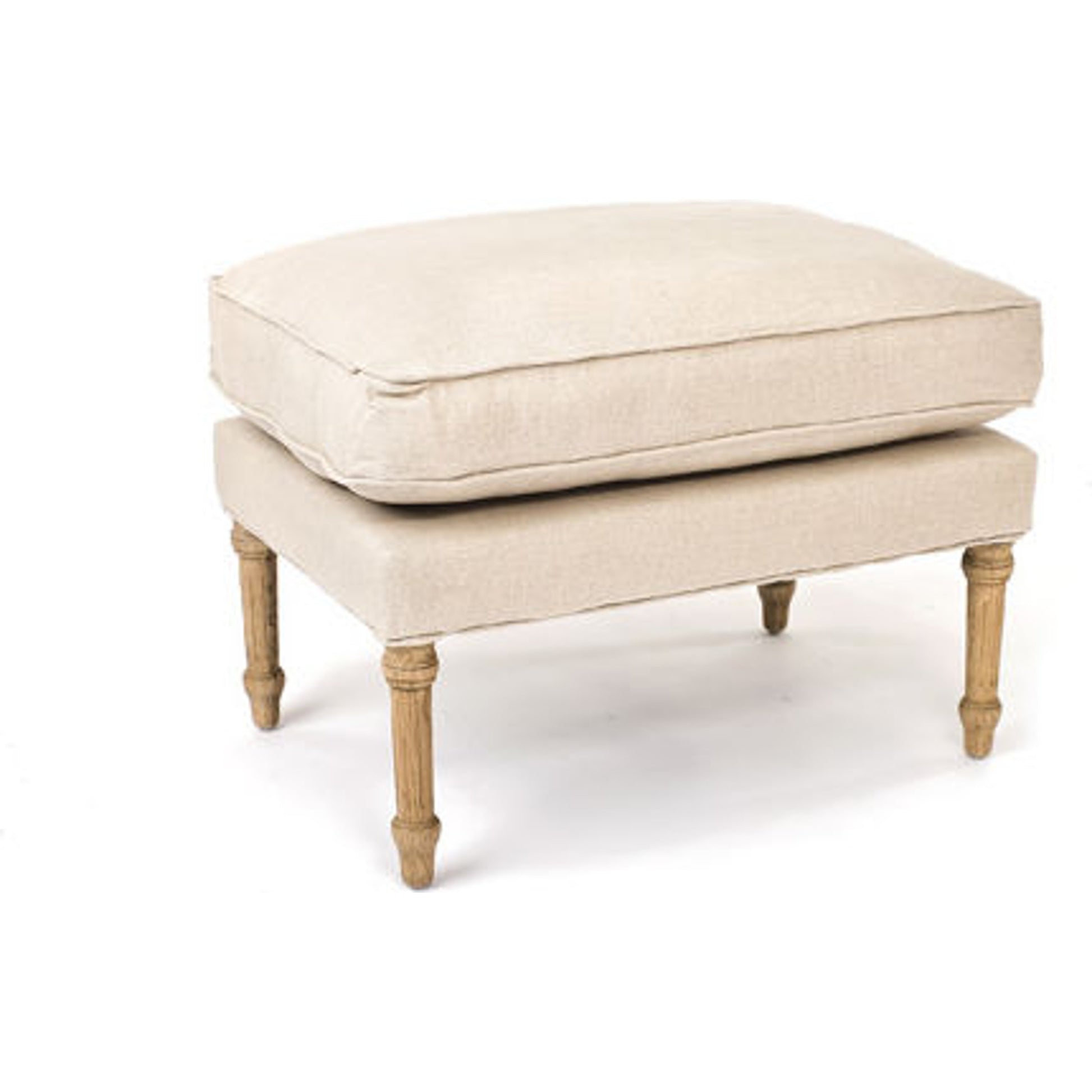 Louis Ottoman by Zentique. Made from limed grey oak in a traditional style.