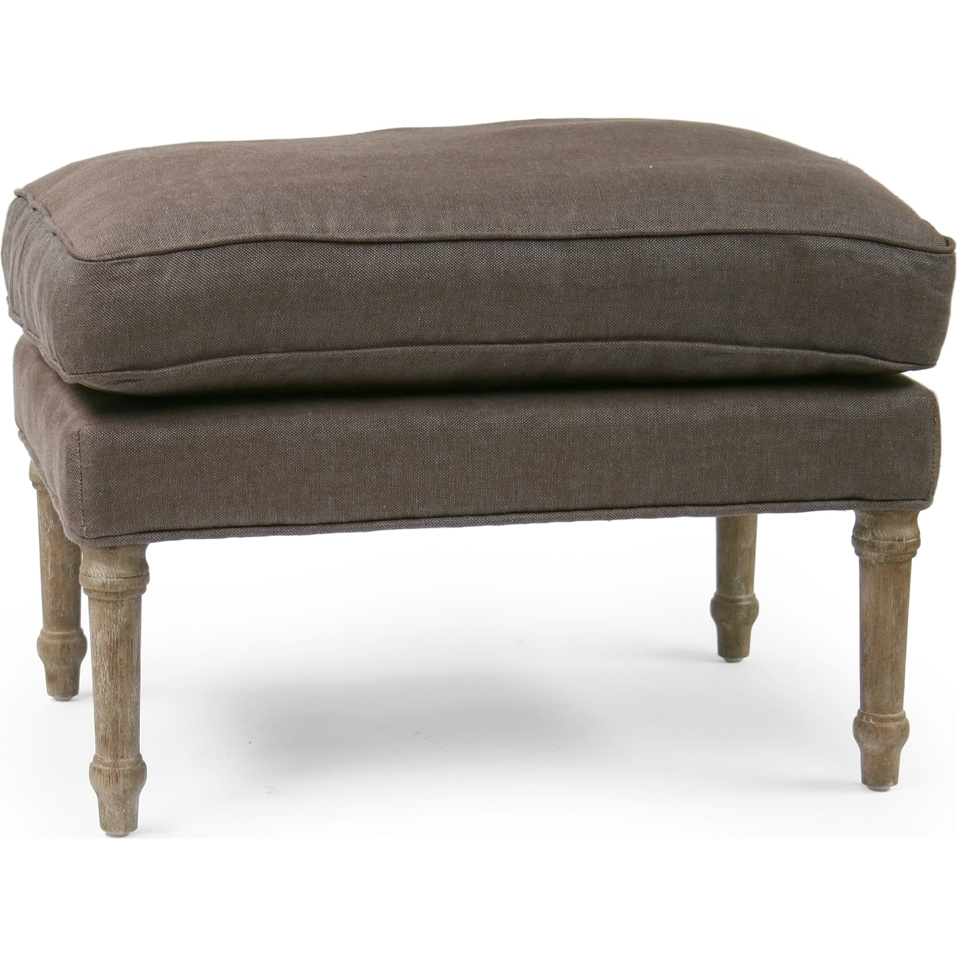 Louis Ottoman by Zentique. Made from limed grey oak in a traditional style.