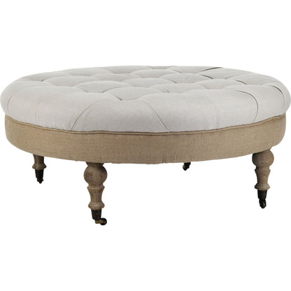 Maison Tufted Round Ottoman by Zentique. Made from unique in a traditional style.
