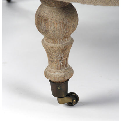 Maison Tufted Round Ottoman by Zentique. Made from unique in a traditional style.