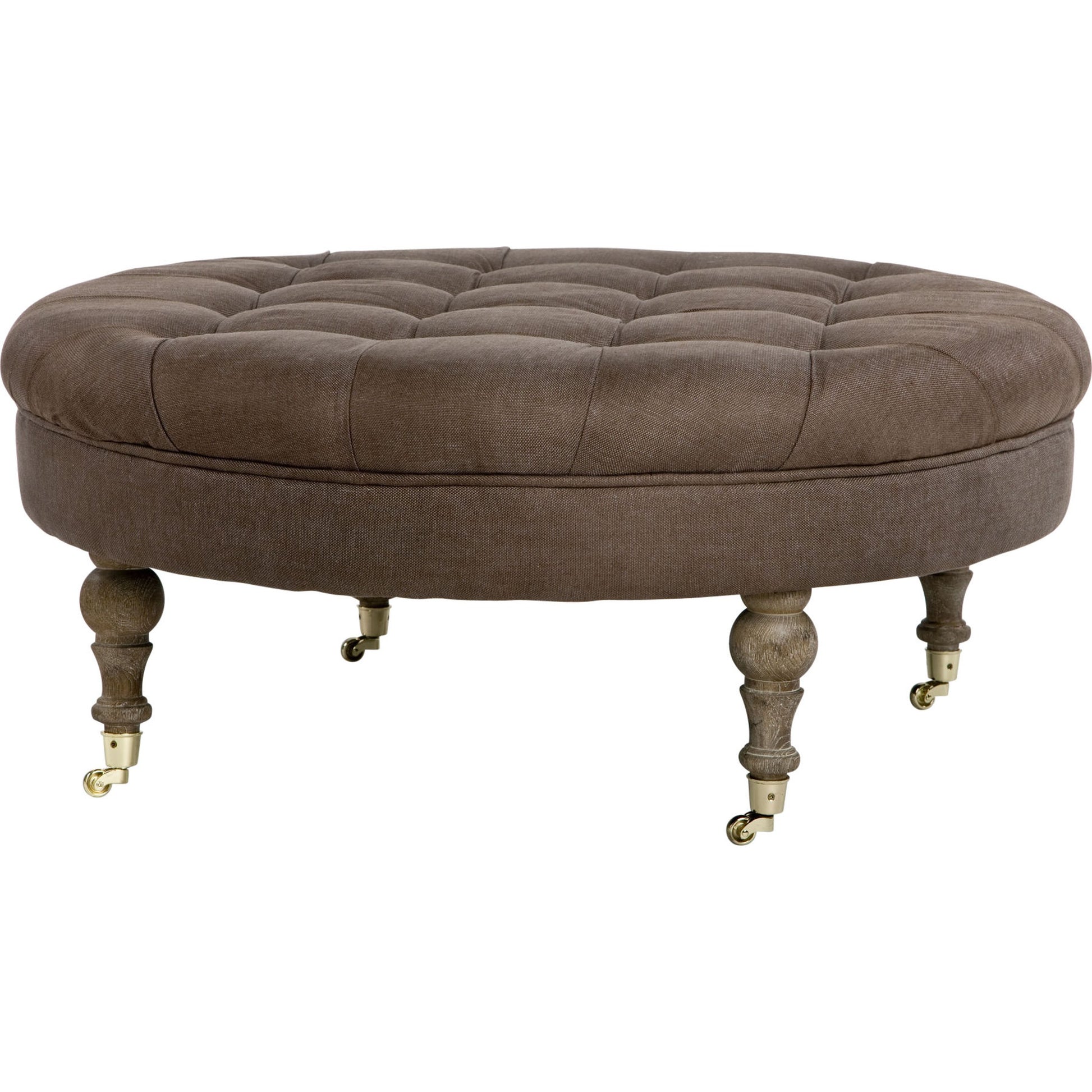 Maison Tufted Round Ottoman by Zentique. Made from unique in a traditional style.