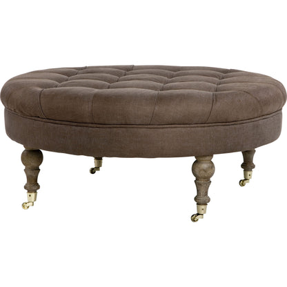 Maison Tufted Round Ottoman by Zentique. Made from unique in a traditional style.