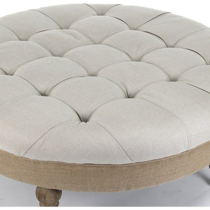 Maison Tufted Round Ottoman by Zentique. Made from unique in a traditional style.