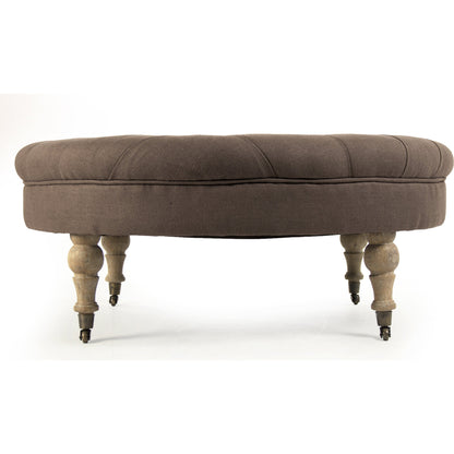 Maison Tufted Round Ottoman by Zentique. Made from unique in a traditional style.