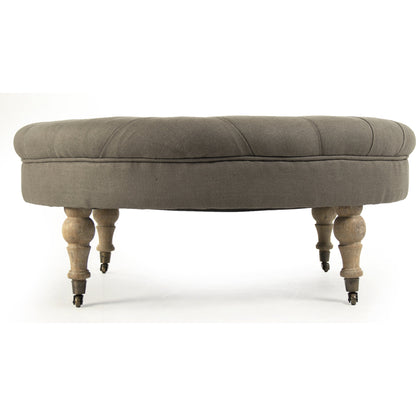 Maison Tufted Round Ottoman by Zentique. Made from unique in a traditional style.