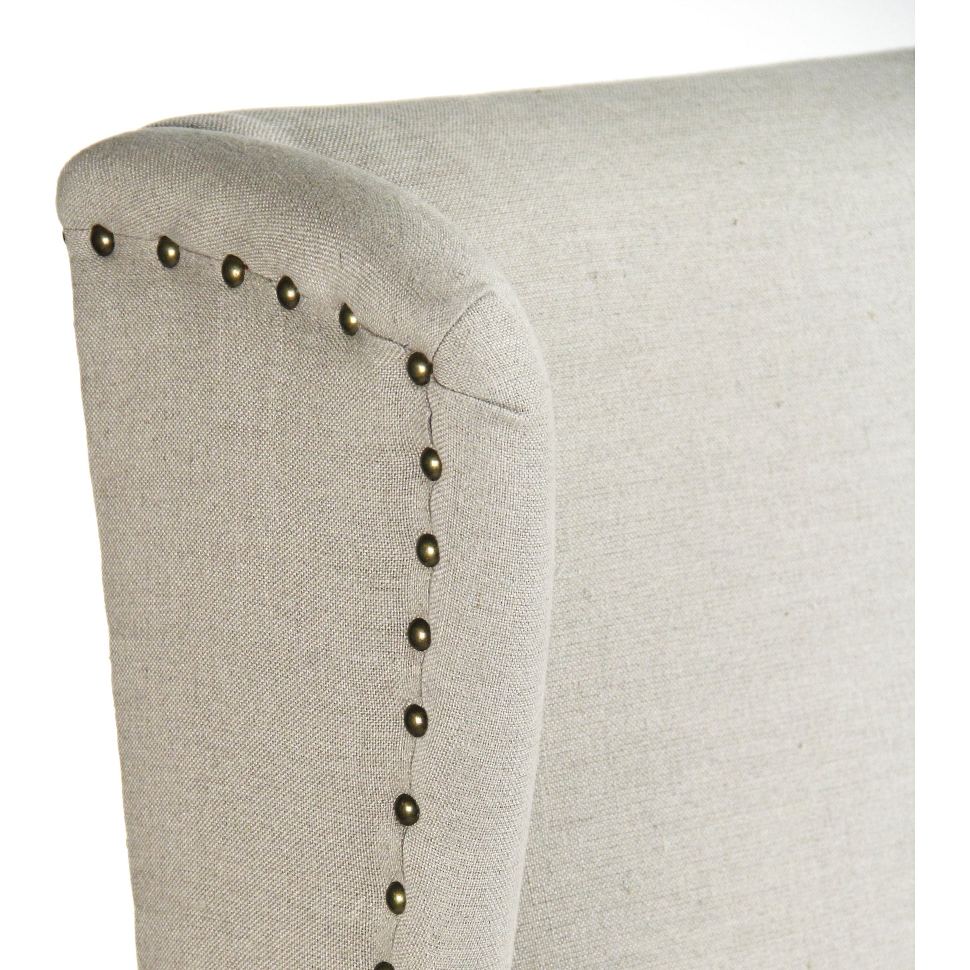 Franck Bench by Zentique in natural linen and limed gray oak. Made from limed grey oak in a traditional style.