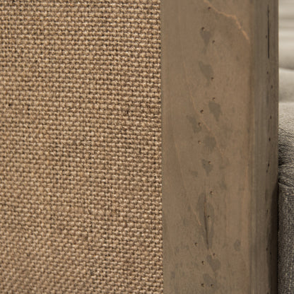 Vert Deconstructed Sofa by Zentique in green moss linen, cotton, jute and dry finished birch. Made from dry finished birch in a modern style.