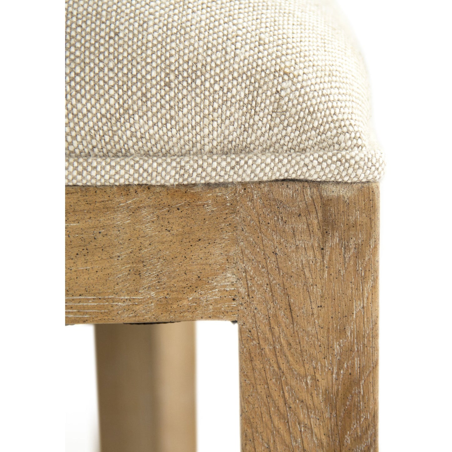 002 S-336853 | Additional Silo | Carvell Bar Stool by Zentique in natural cream linen and limed gray oak. Made from limed grey oak in a transitional style.