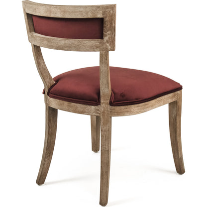 Carvell Side Chair by Zentique in limed gray oak. Made from limed grey oak in a cottage & farmhouse style.