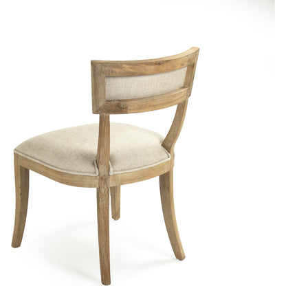 Carvell Side Chair by Zentique in limed gray oak. Made from limed grey oak in a cottage & farmhouse style.