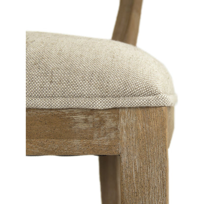 Carvell Side Chair by Zentique in limed gray oak. Made from limed grey oak in a cottage & farmhouse style.