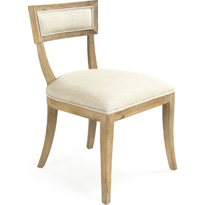 Carvell Side Chair by Zentique in limed gray oak. Made from limed grey oak in a cottage & farmhouse style.