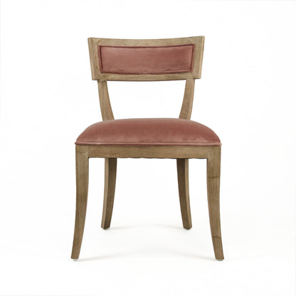 Carvell Side Chair by Zentique in limed gray oak. Made from limed grey oak in a cottage & farmhouse style.