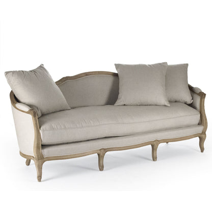 Maison Sofa by Zentique in limed gray oak. Made from limed grey oak in a traditional style.
