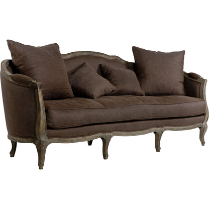 Maison Sofa by Zentique in limed gray oak. Made from limed grey oak in a traditional style.