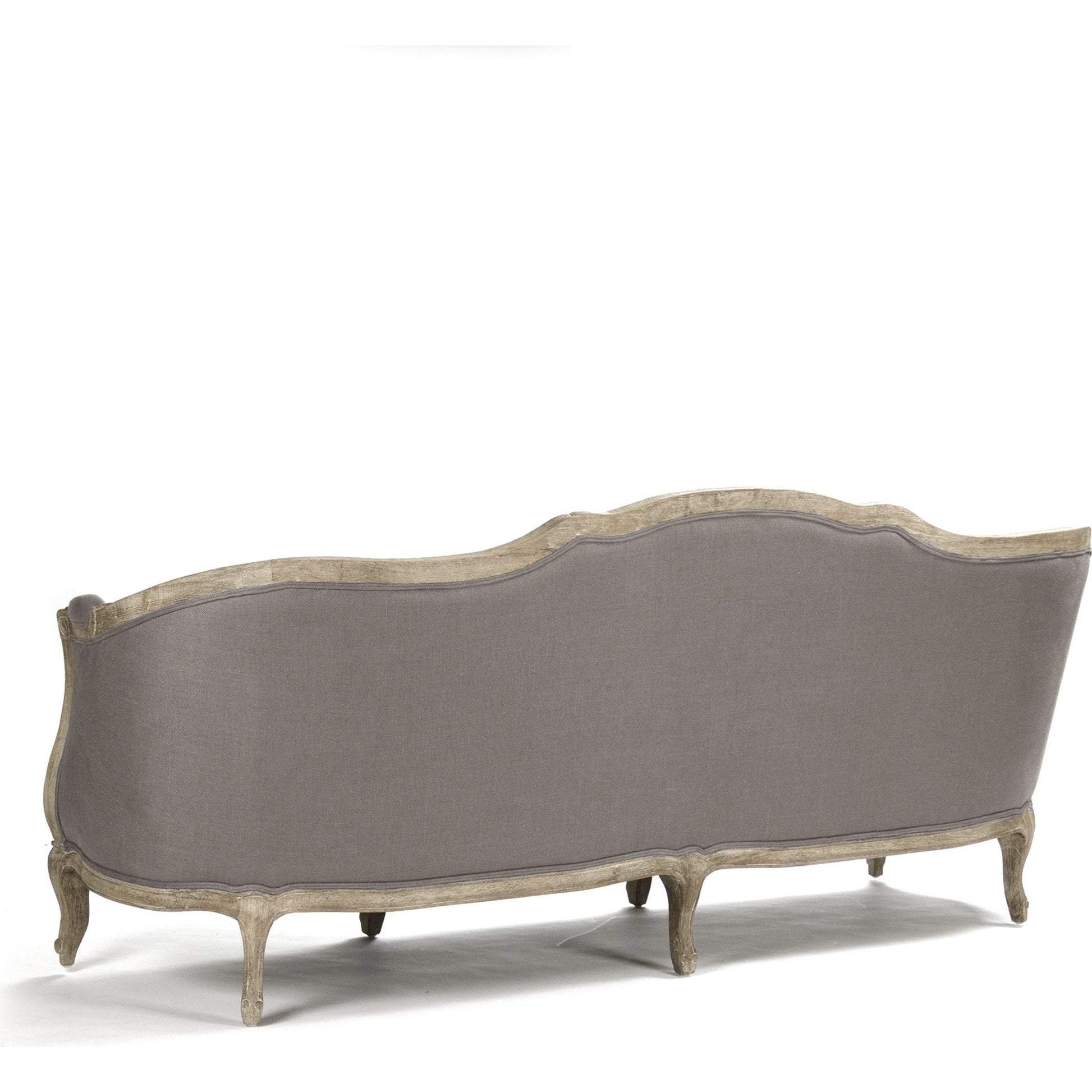 Maison Sofa by Zentique in limed gray oak. Made from limed grey oak in a traditional style.