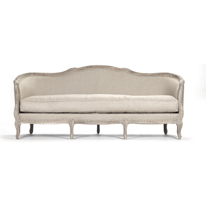 Maison Sofa by Zentique in limed gray oak. Made from limed grey oak in a traditional style.