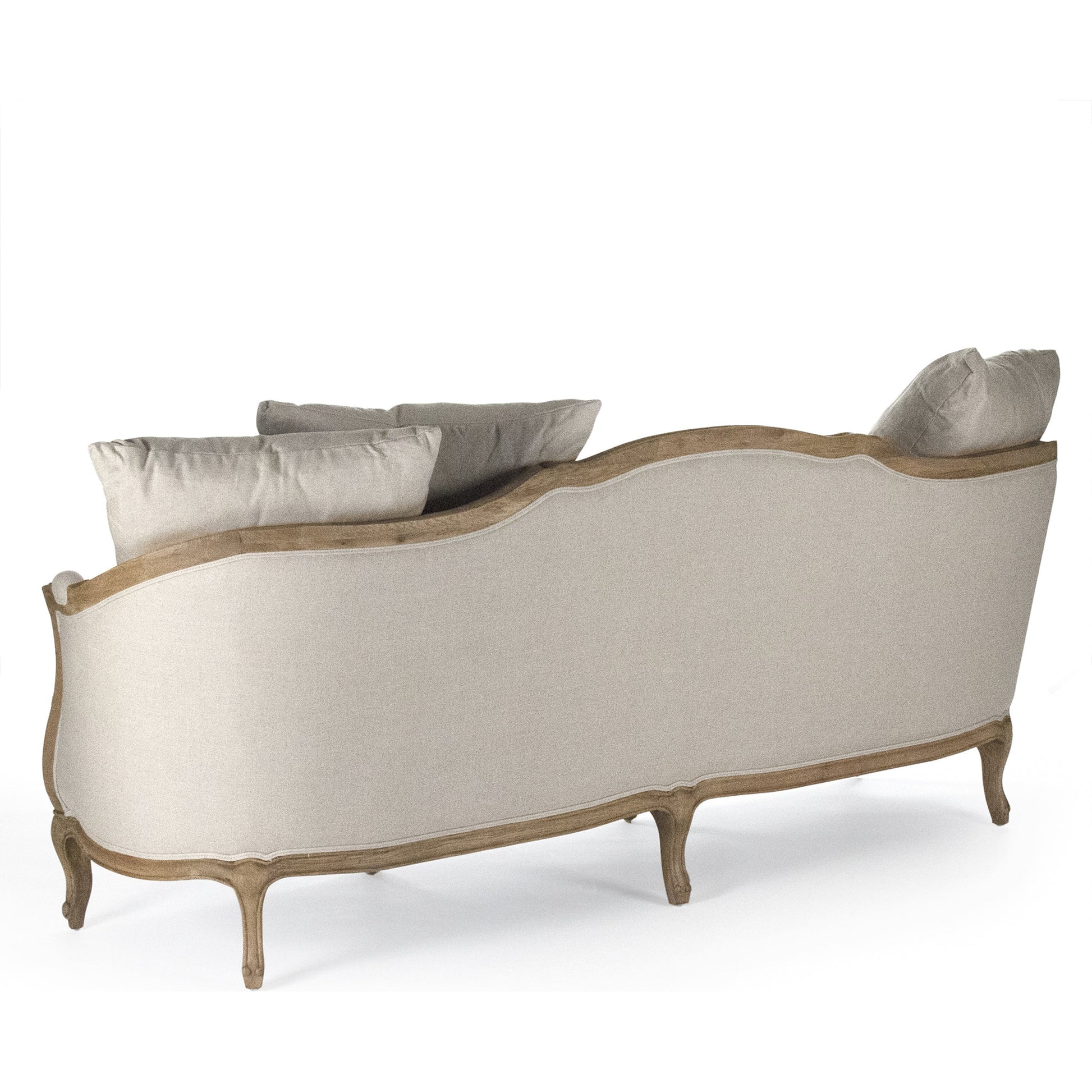 Maison Sofa by Zentique in limed gray oak. Made from limed grey oak in a traditional style.