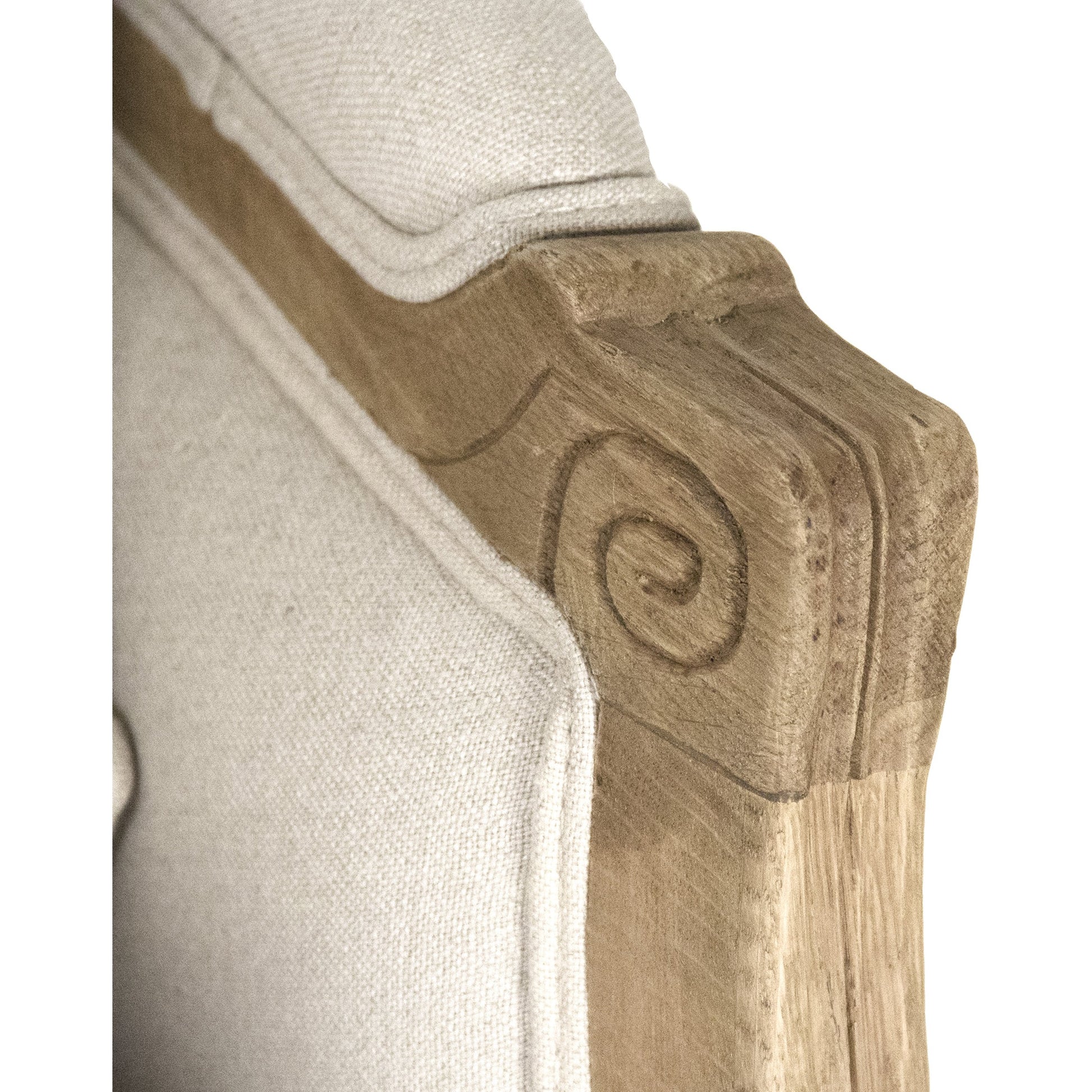 Maison Sofa by Zentique in limed gray oak. Made from limed grey oak in a traditional style.